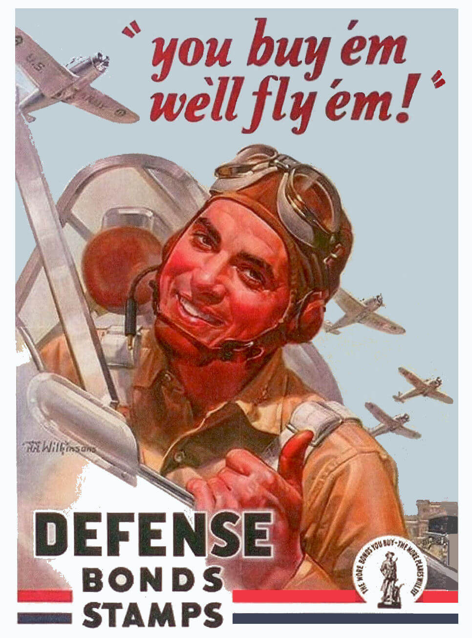 (image for) 1941 You Buy em We'll Fly em War Bond sticker
